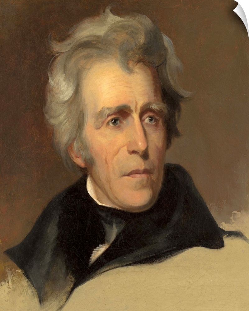 Andrew Jackson, by Thomas Sully, 1845, American painting, oil on canvas. This 1845 painting is based on a 1824 Thomas Sull...