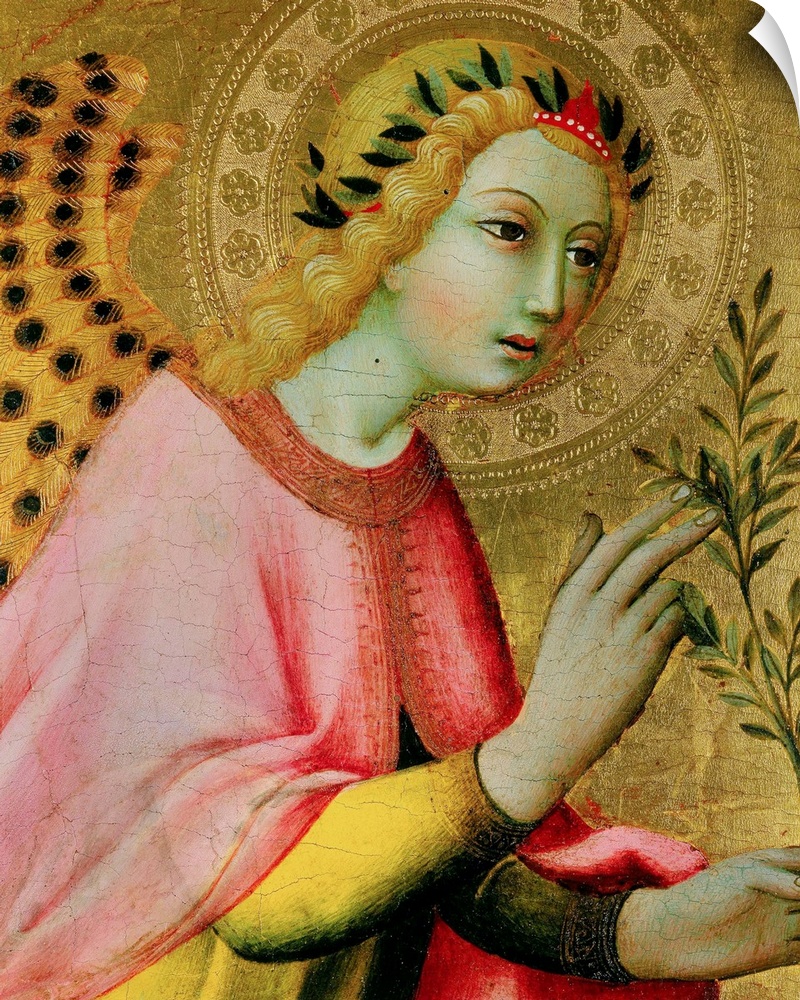 Sano Di Pietro, Italian School. Angel of the Annunciation. Oil on wood, 0.40 x 0.34 m. Avignon, musee du Petit Palais. San...