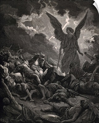 Angel of Yahweh of the Army of Sennacherib. 1866 Engraving by Paul Gustave Dore