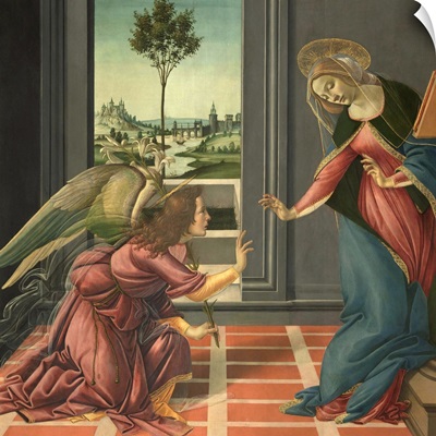 Annunciation, by Botticelli, 1489-1490. Uffizi Gallery, Florence, Italy