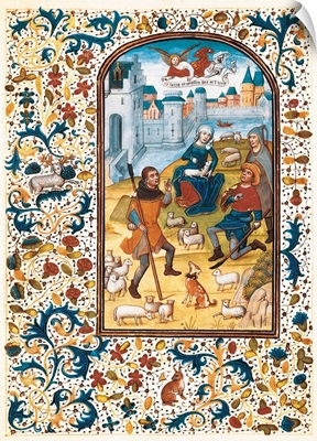 Annunciation to the Shepherds. Book of Hours of Leonor de la Vega. 1465-70