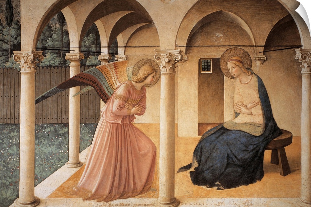 The Annunciation, by Guido di Pietro (or Piero) known as Beato Angelico, 1438 - 1446 about, 15th Century, fresco, cm 230 x...