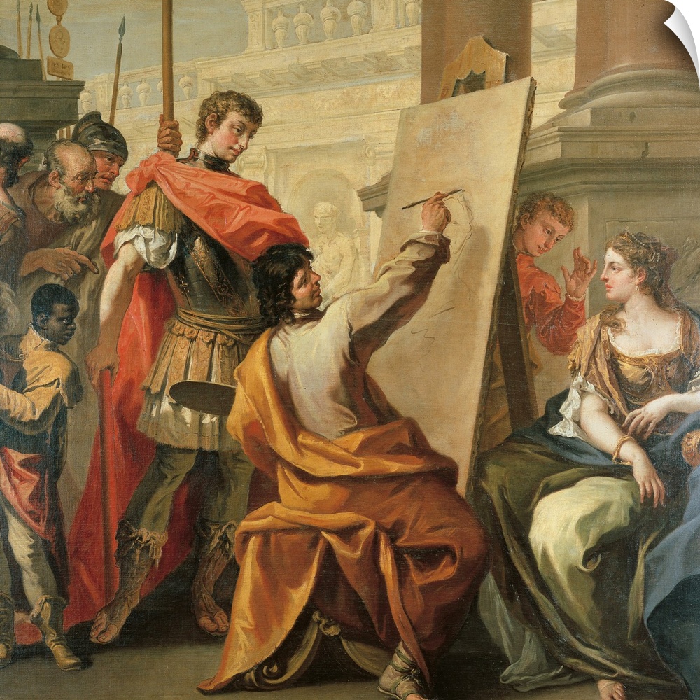 Apelles Making a Portrait of Pancaspe, by Sebastiano Ricci, 1700 - 1704 about, 18th Century, oil on canvas, cm 244 x 246 -...