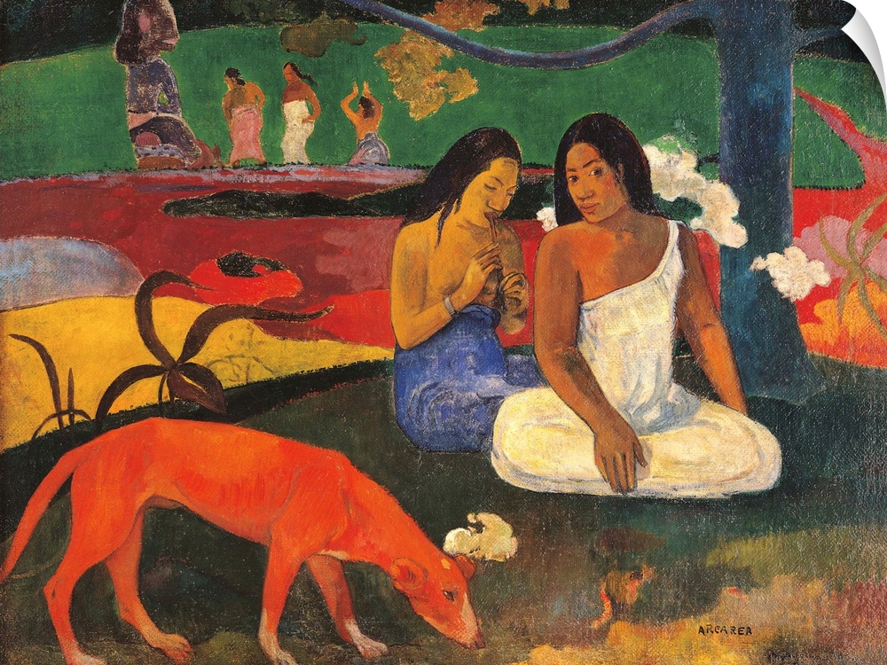 Arara (Jokes), by Paul Gauguin, 1892, 19th Century, oil on canvas, cm 73 x 94 - France, Ile de France, Paris, Muse dOrsay....
