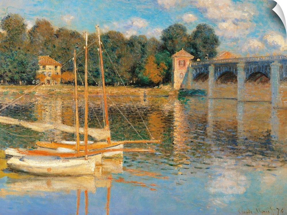 The Argenteuil Bridge, by Claude Monet, 1874, 19th Century, oil on canvas, cm 60,5 x 80 - France, Ile de France, Paris, Mu...