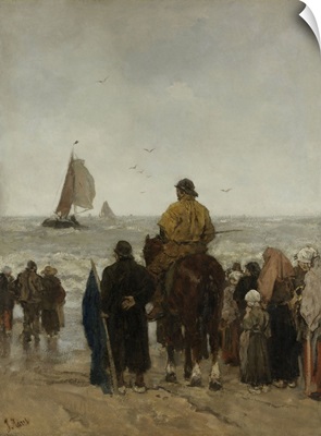 Arrival of the Boats, by Jacob Maris, 1884, Dutch painting, oil on canvas