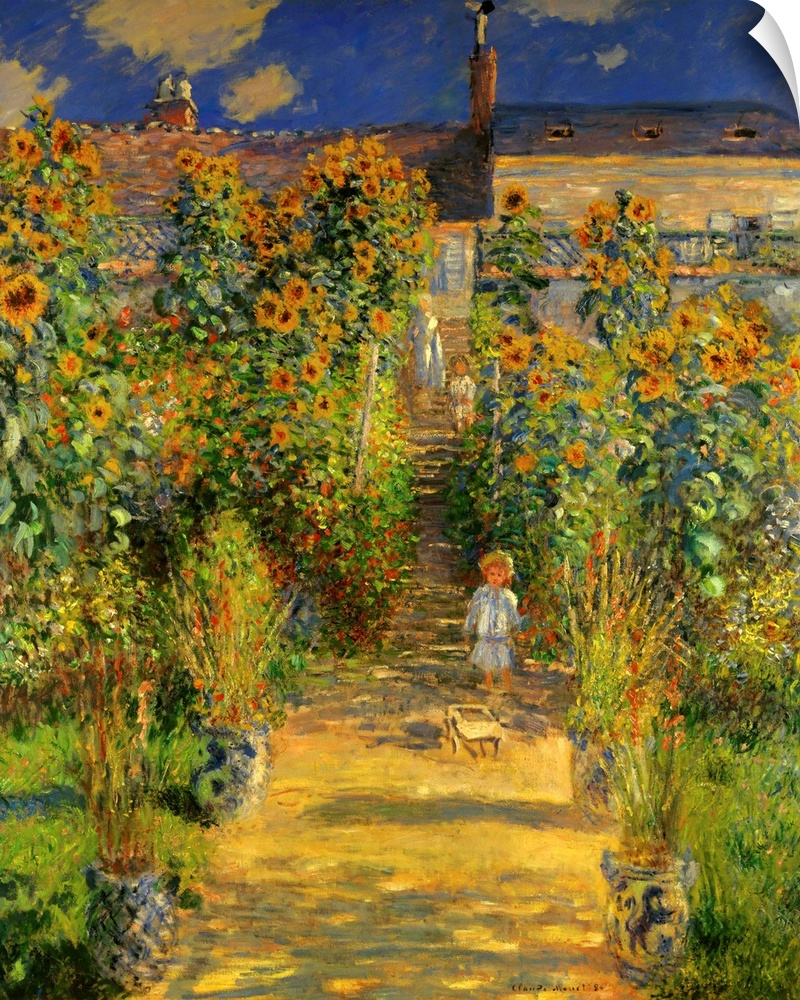 1492 , Claude Monet (1840-1926), French School. The Artist's Garden at Vetheuil. 1880. Oil on canvas.