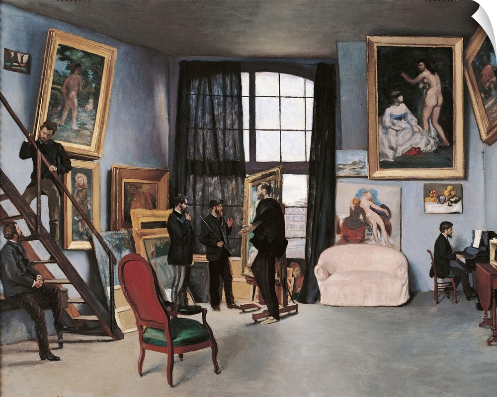 The Artists Studio, Rue de la Condamine, by Jean-Frdric Bazille, 1870, 19th Century, oil on canvas, cm 97 x 112 - France, ...