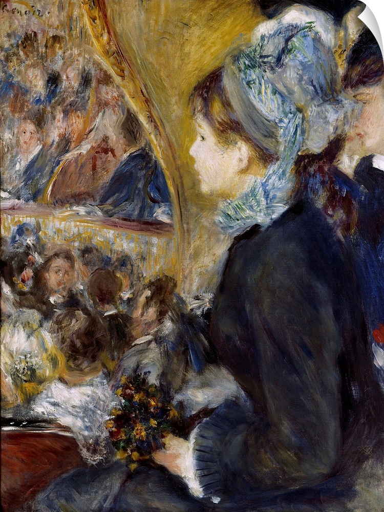 Pierre Auguste Renoir, French School. At the Theatre. 1876. Oil on canvas, 0.65 x 0.50 m. London, National Gallery. Renoir...