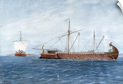 Athenian Triremes of in Time of Pericles (5th century BC). 1855-1900