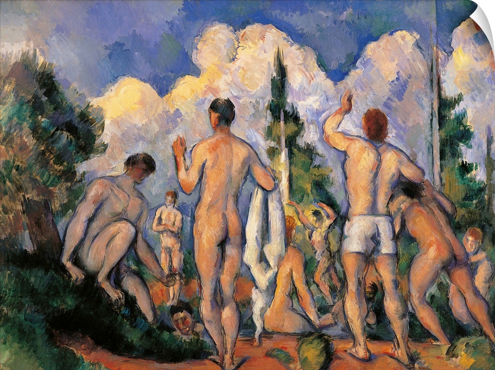 Bathers, by Paul Czanne, 1890 - 1892 about, 19th Century, oil on canvas, cm 60 x 82 - France, Ile de France, Paris, Muse d...