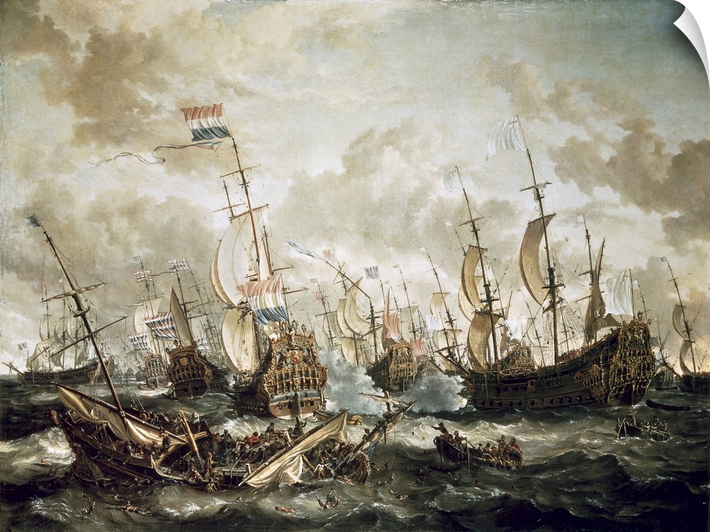 Europe (18th c.). Napoleonic Wars (1798). Battle of Abukir. English school. Oil on canvas. UNITED KINGDOM. ENGLAND. Greenw...