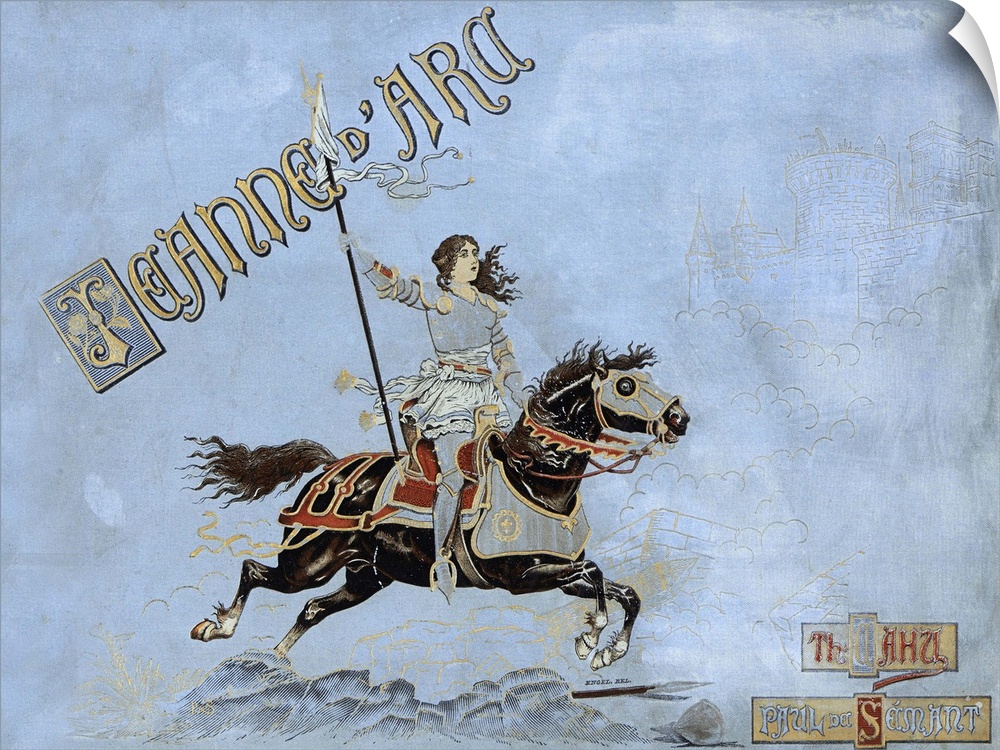 Book Cover of 'Jeanne d'Arc' (Joan of Arc), by Theodore Cahu and illustrated by Paul de Semant (1855 - 1915).