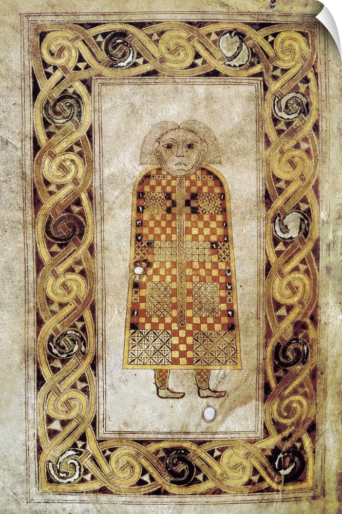 Book of Durrow. ca. 675. The Man, symbol of Saint Matthew. Anglo-Irish art