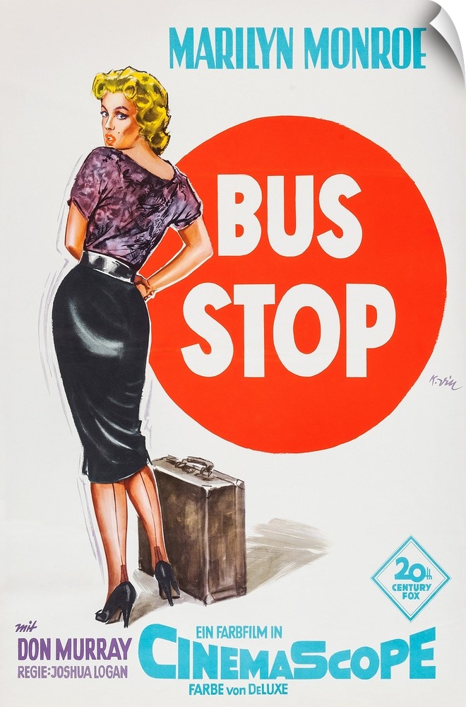 Bus Stop, Marilyn Monroe On German Poster Art, 1956