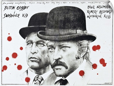 Butch Cassidy And The Sundance Kid - Vintage Movie Poster (Polish)