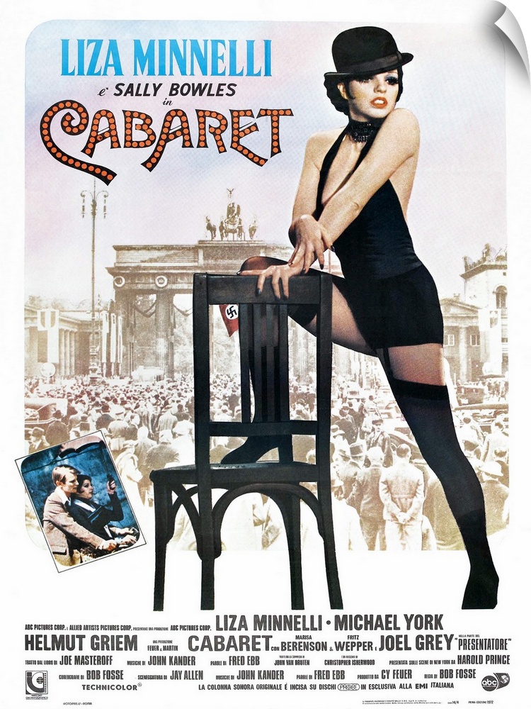 Cabaret, Italian Poster, Liza Minnelli, Inset Photo: Michael York, Liza Minnelli, 1972.