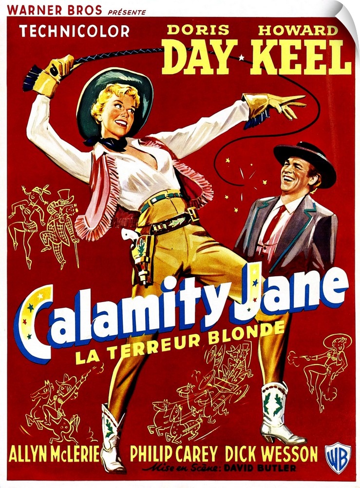 Calamity Jane, Doris Day, Howard Keel, (Belgian Poster Art), 1953.