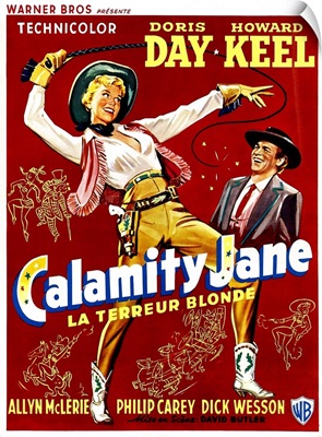 Calamity Jane, Doris Day, Howard Keel, Belgian Poster Art, 1953