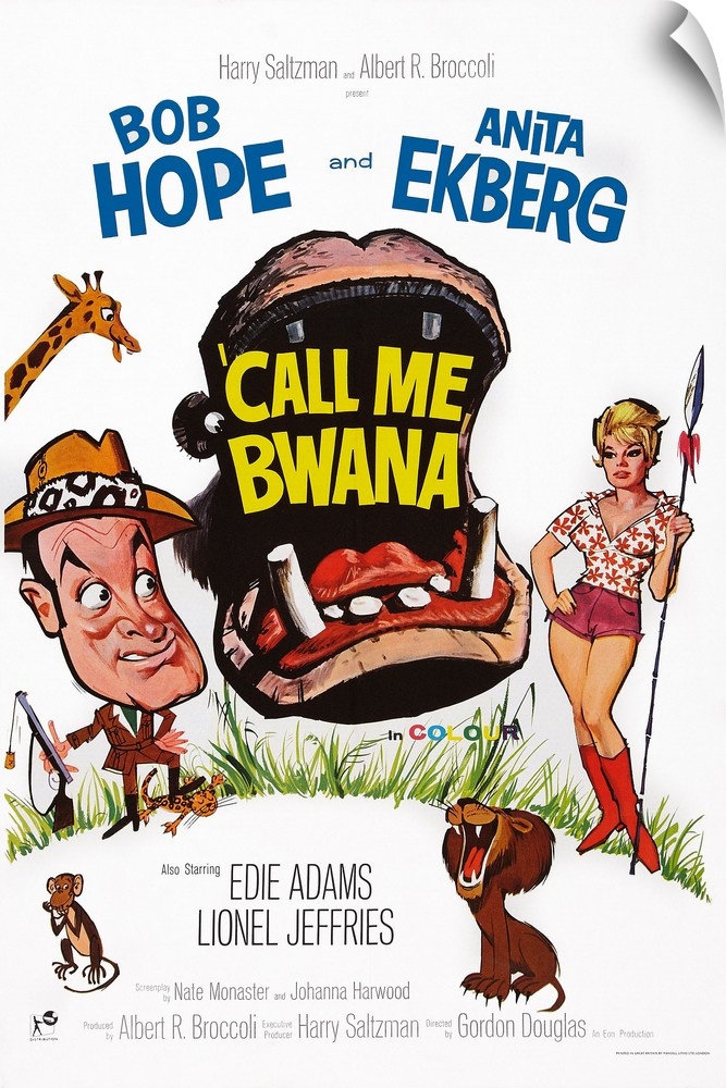 Call Me Bwana, British Poster Art, From Left: Bob Hope, Anita Ekberg, 1963.