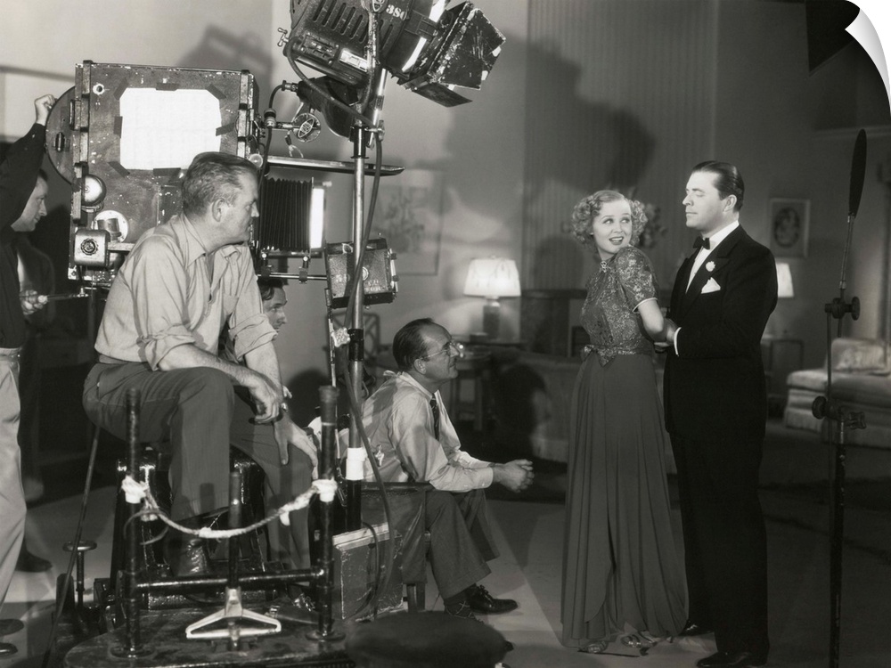 Camera man Don Clark and Director James Tinling film a scene for 'Change of Heart' with Lyle Talbot and Gloria Stuart. 20t...