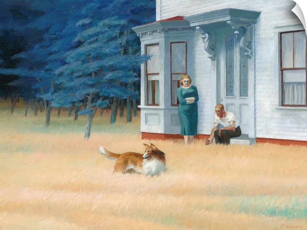 Cape Cod Evening, by Edward Hopper, 1939, American painting, oil on canvas. Hopper described this painting as: 'In the wom...