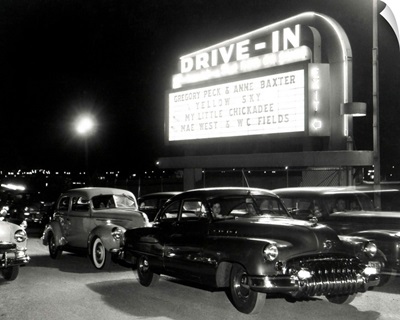 Cars at the Whitestone Bridge Drive-In Theater which opened in August 1949
