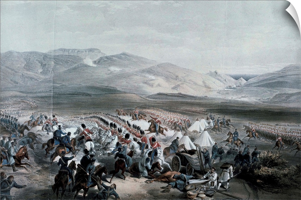 Crimean War, 1853-1856. Battle of Balaklava on 25 October 1854. Charge of the Light Brigade of the British cavalry. Royal ...