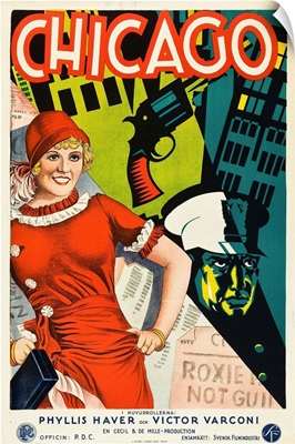 Chicago, Phyllis Haver, Swedish Poster Art, 1927