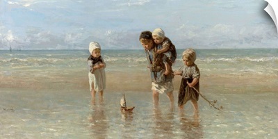 Children of the Sea, by Jozef Israels, 1872, Dutch painting, oil on canvas