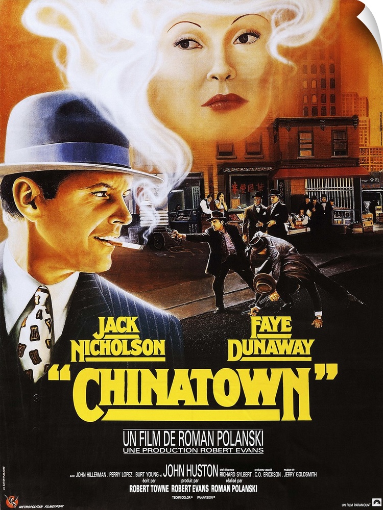 Chinatown, French Poster Art, Fom Left: Jack Nicholson, Faye Dunaway, 1974.