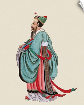Confucius (551-479 BC). Portrait executed during the Qing Dynasty. Chinese art