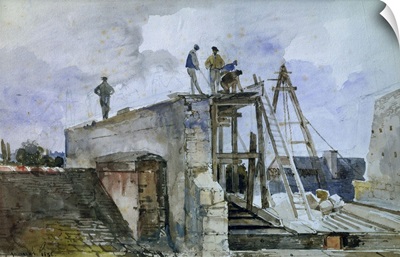 Construction of a house, view From Granet's Window at Institute, 1836