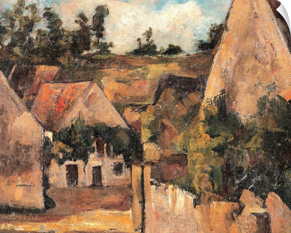 Crossroad of the Rue Rmy, Auvers, by Paul Czanne, 1872, 19th Century, oil on canvas, cm 28 x 45,5 - France, Ile de France,...