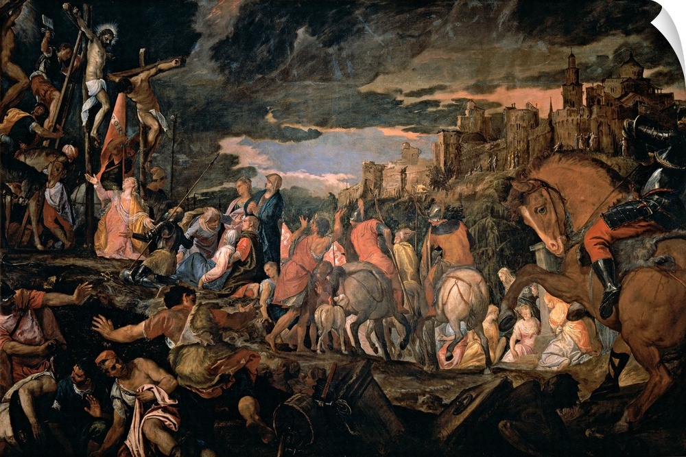 Caliari Paolo know as Veronese, Crucifixion, 1582, 16th Century, canvas, Italy, Veneto, Venice, Accademia Art Galleries, (...