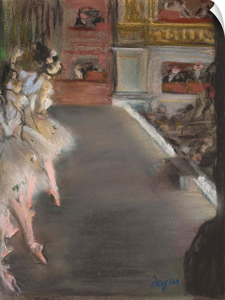 Dancers at the Old Opera House, by Edgar Degas, 1877, French impressionist pastel drawing. Ballet dancers on Paris Opera H...