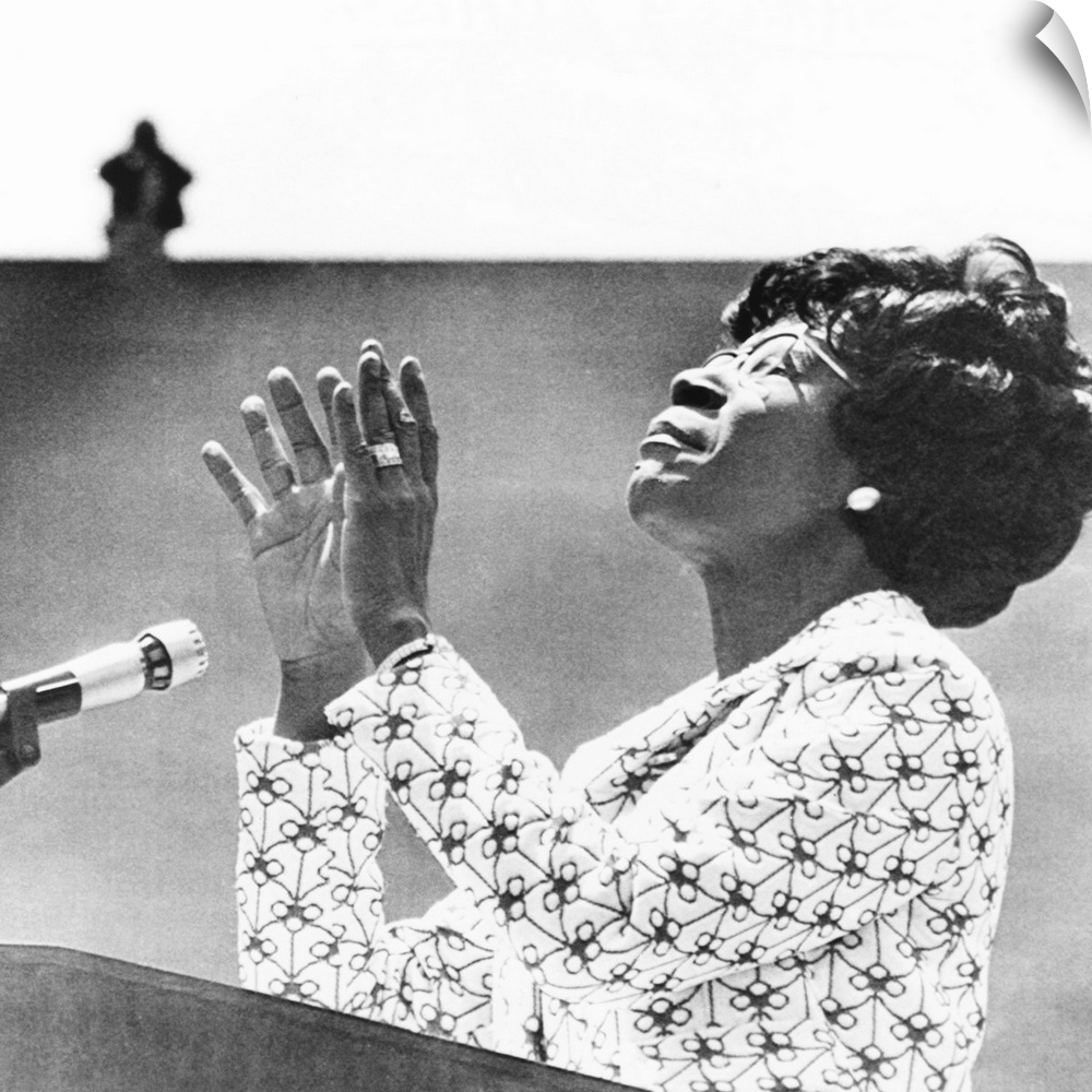 Democratic presidential candidate Shirley Chisholm addresses students at Cal State at Long Beach. June 17, 1972. She was t...