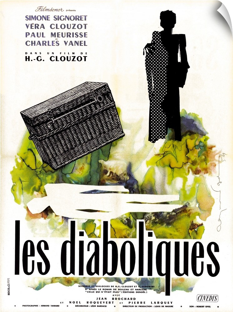 Diabolique, (aka Les Diaboliques), French Poster Art, 1955.