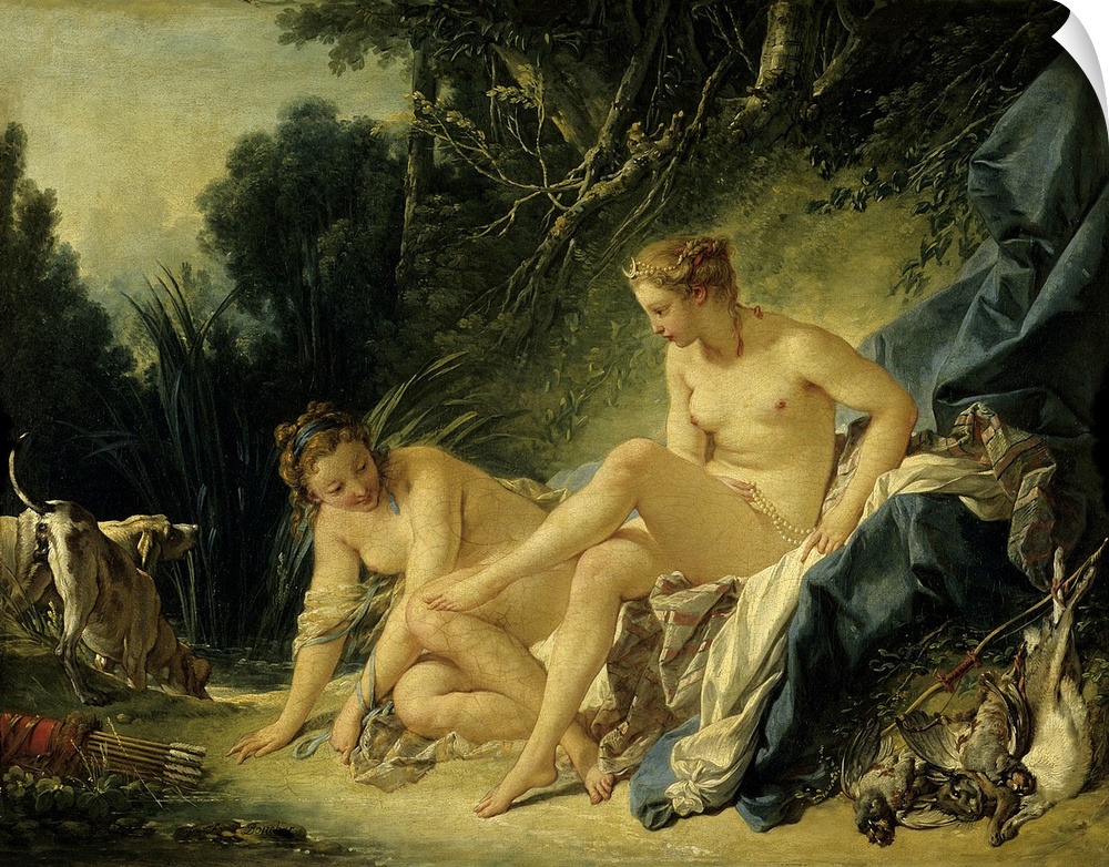 2408 , Francois Boucher (1703-1770), French School. Diana Leaving Her Bath. 1742. Oil on canvas