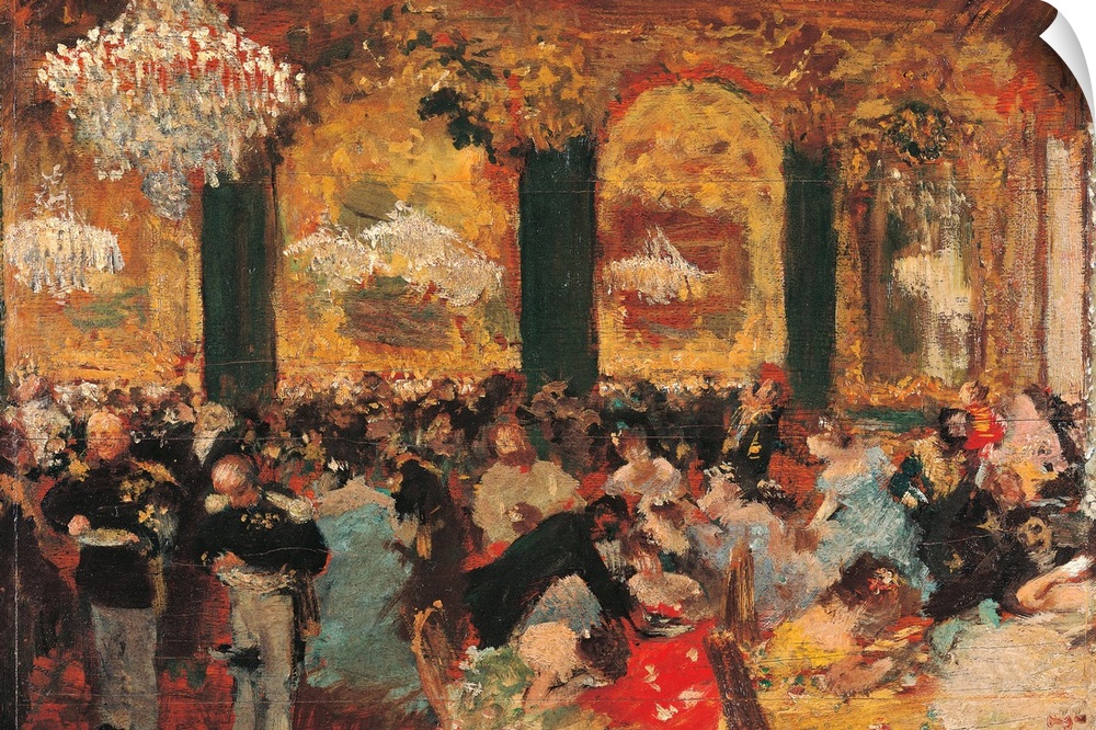 Dinner at the Ball, by Edgar Degas, 1879, 19th Century, oil on canvas, - France, Ile de France, Paris, Muse dOrsay, MNR226...