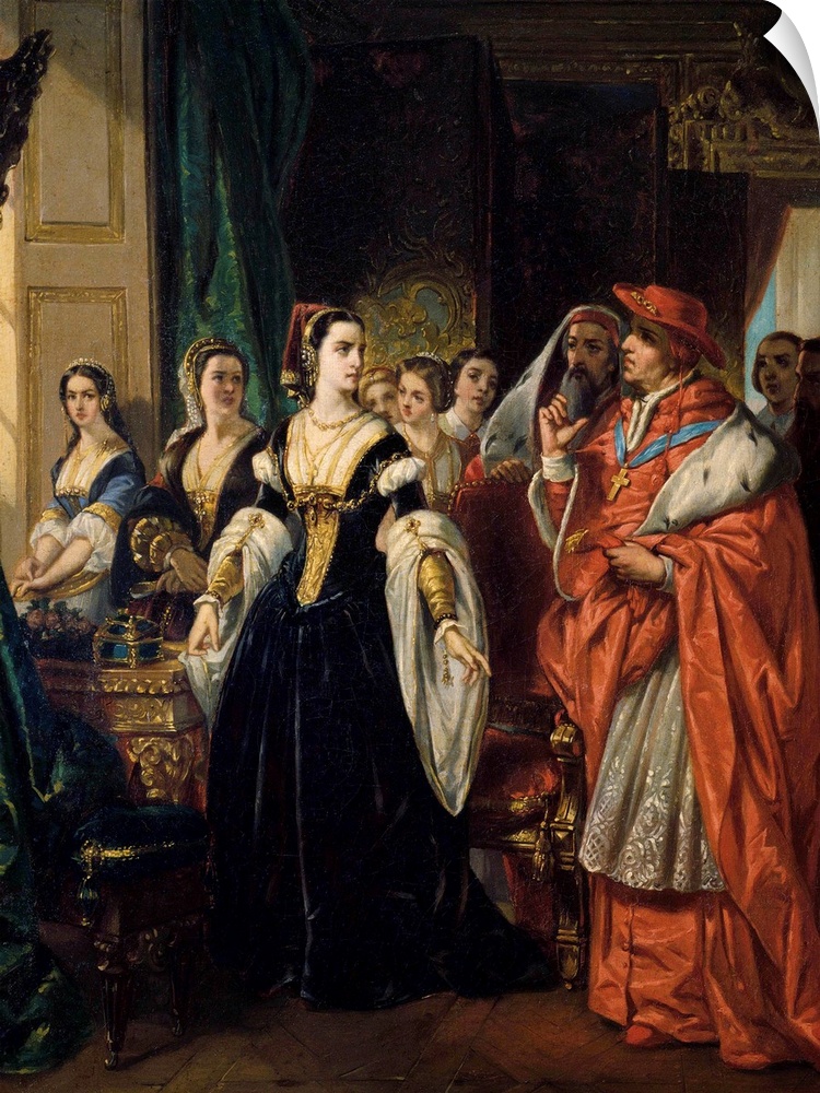 Eugene Deveria (1808-1865) French School. The Divorce of Henry VIII (1491-1547) and Catherine of Aragon before the Cardina...