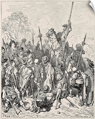 Don Quixote. 1863. Illustration of Cervantes book by Paul Gustave Dore