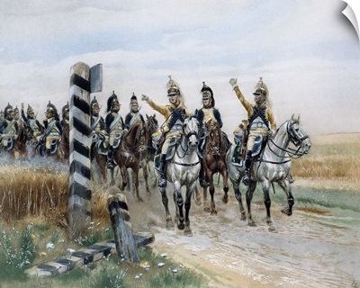 Dragoon regiment in front of the Boundary Post, Late 18th Century, By Edouard Detaille