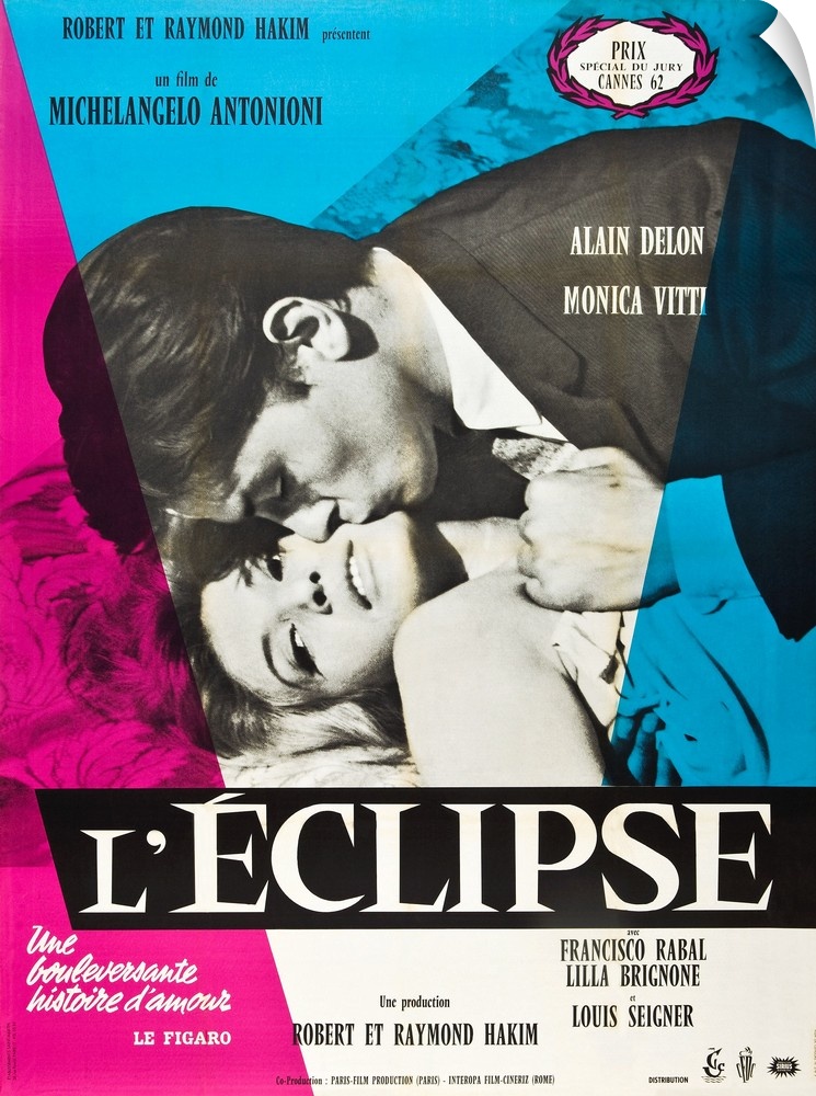 Eclipse, (aka L'Eclipse, From Top: Alain Delon, Monica Vitti On French Poster Art, 1962.