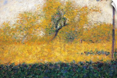 Edge of Wood, Springtime, by Georges Seurat, ca. 1882 - 1883. Musee d'Orsay, Paris