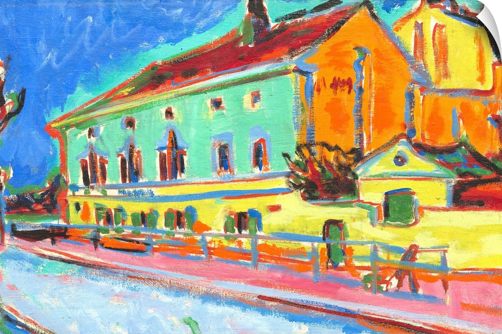 Ernst Ludwig Kirchner, by Houses in Dresden, 1909-10, German painting, oil on canvas. This work was painted while Kirchner...