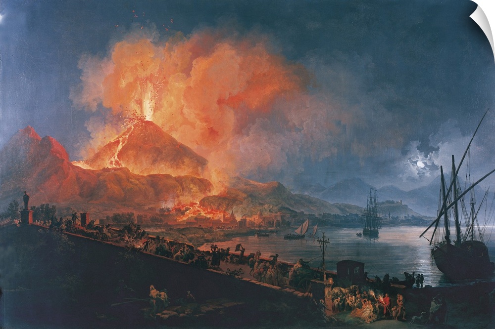 Eruption of Vesuvius from the Ponte della Maddalena (Eruzione del Vesuvio dal Ponte della Maddalena), by Pierre-Jacques Vo...