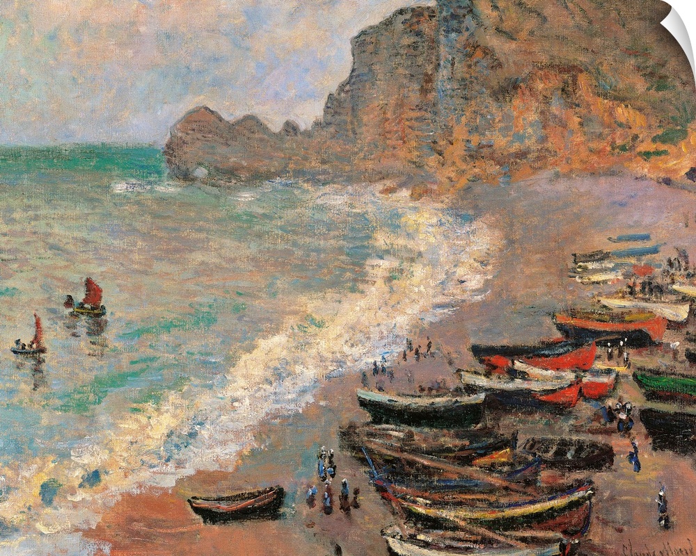 Etretat. The Beach, by Claude Monet, 1883, 19th Century, oil on canvas, cm 66 x 81 - France, Ile de France, Paris, Muse dO...