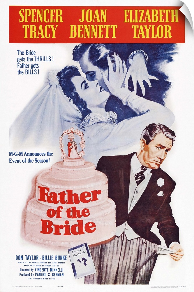 Retro poster artwork for the film Father of the Bride.