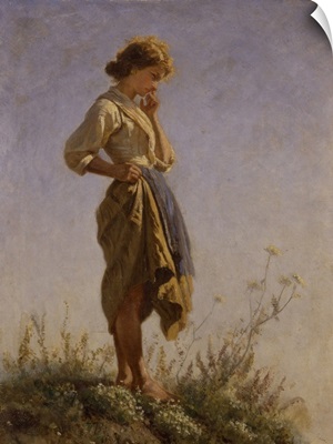 Filomena on Top of the Mountain, Filippo Palizzi, 1864. Painting of pensive young women
